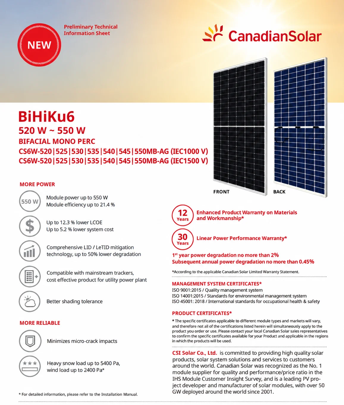 canadian solar 550w