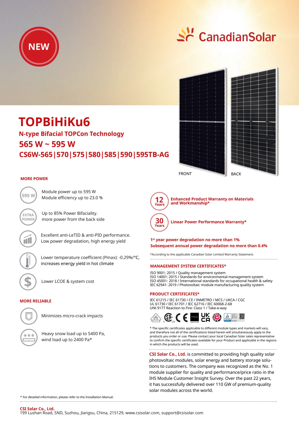 canadian solar 580w