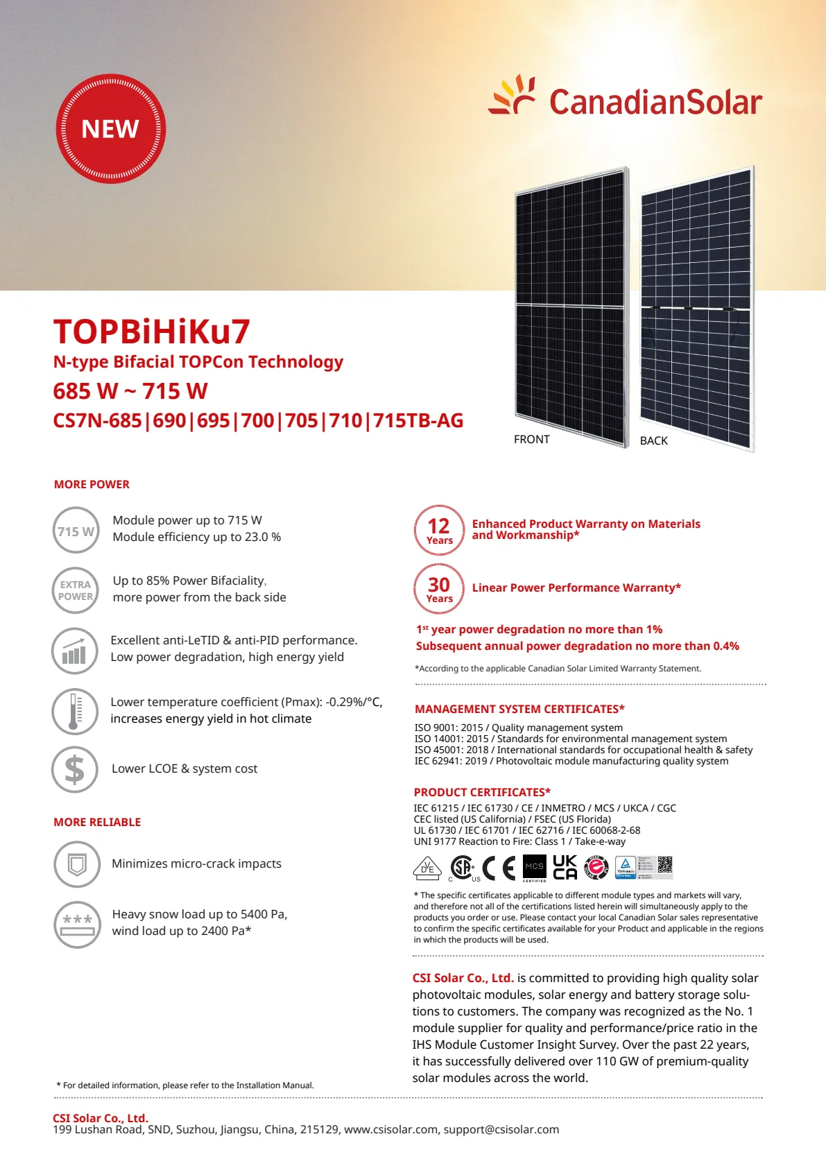 canadian solar 700w|705W