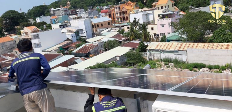 Hệ thống điện mặt trời hòa lưới hộ gia đình Tech South thi công tại TP. Vũng Tàu