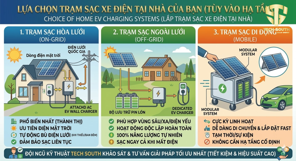 Các loại trạm sạc xe điện phổ biến